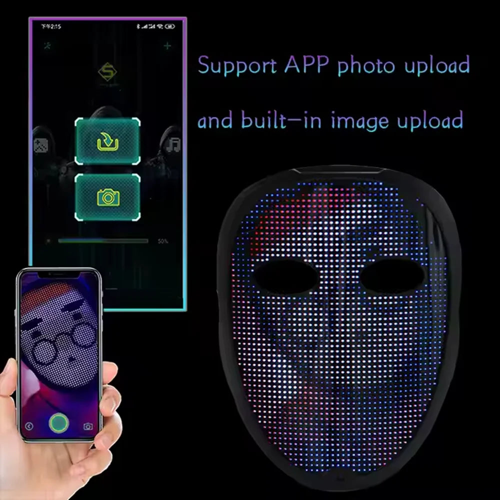 Customizable LED Face Mask: Elevate Your Halloween Style