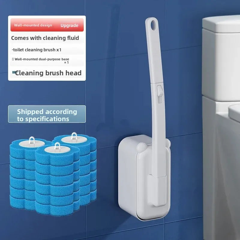 Eco-Friendly Disposable Cat Ear Toilet Brush - Wall-Mounted