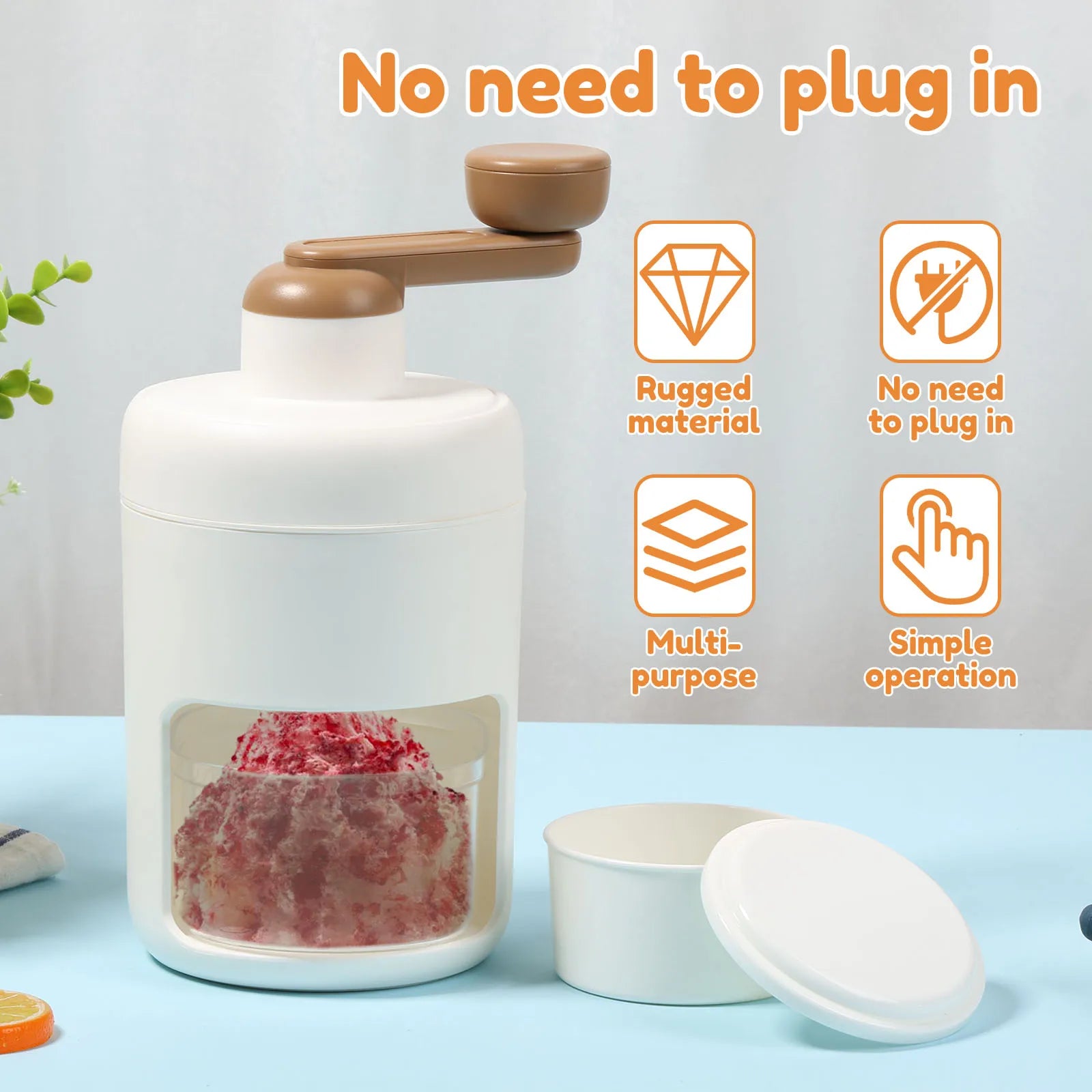 Portable Handheld Ice Crusher - Perfect for Snow Cones, Smoothies, and Frozen Cocktails