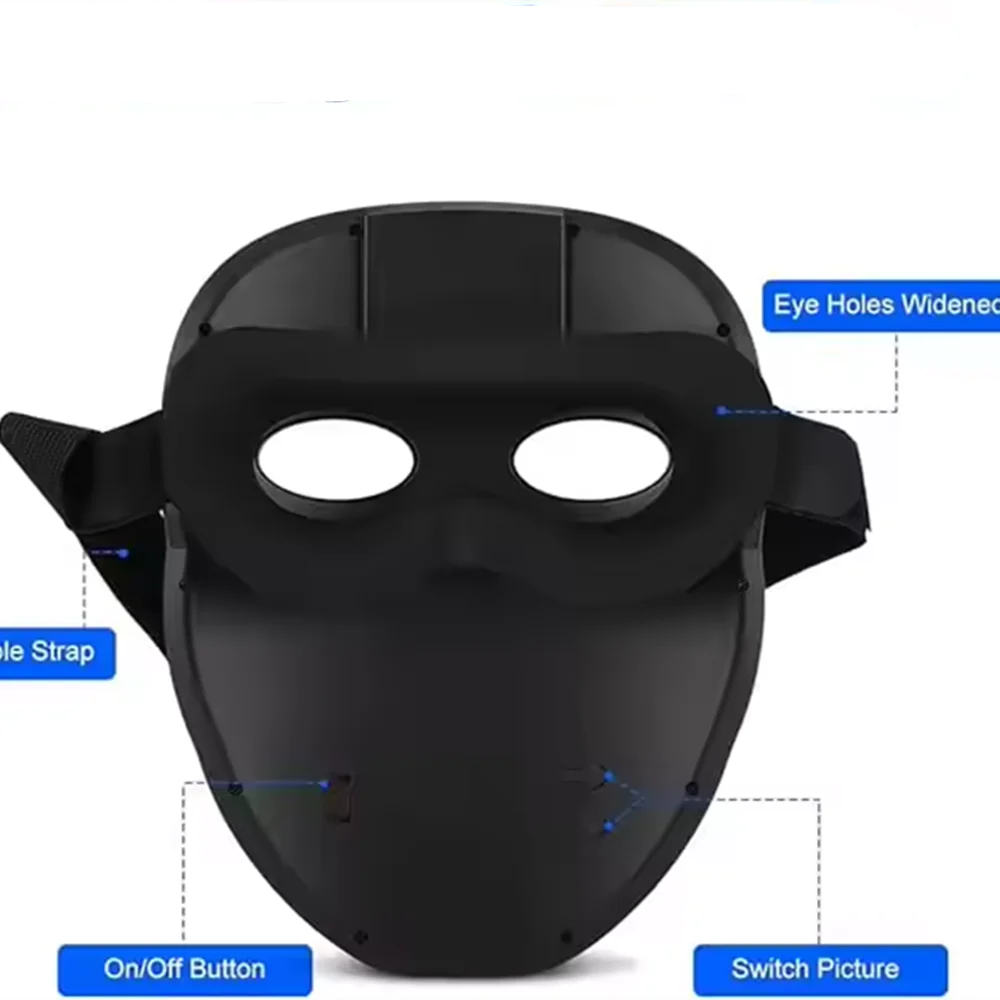 Customizable LED Face Mask: Elevate Your Halloween Style