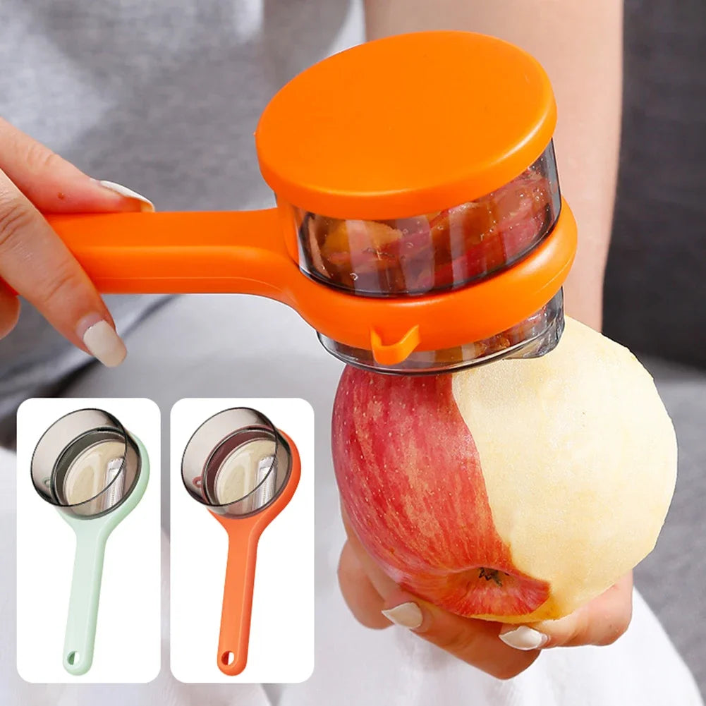 Versatile Vegetable and Fruit Peeler with Built-in Peel Storage