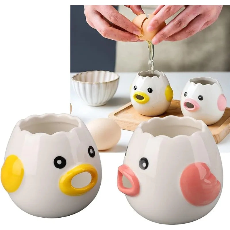 Chick Ceramic Egg Separator - Mini Tool for Effortless Egg White and Yolk Separation