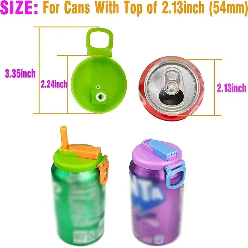 Creative Silicone Soda Can Covers with Straw - Available in 1, 2, or 4 Pieces