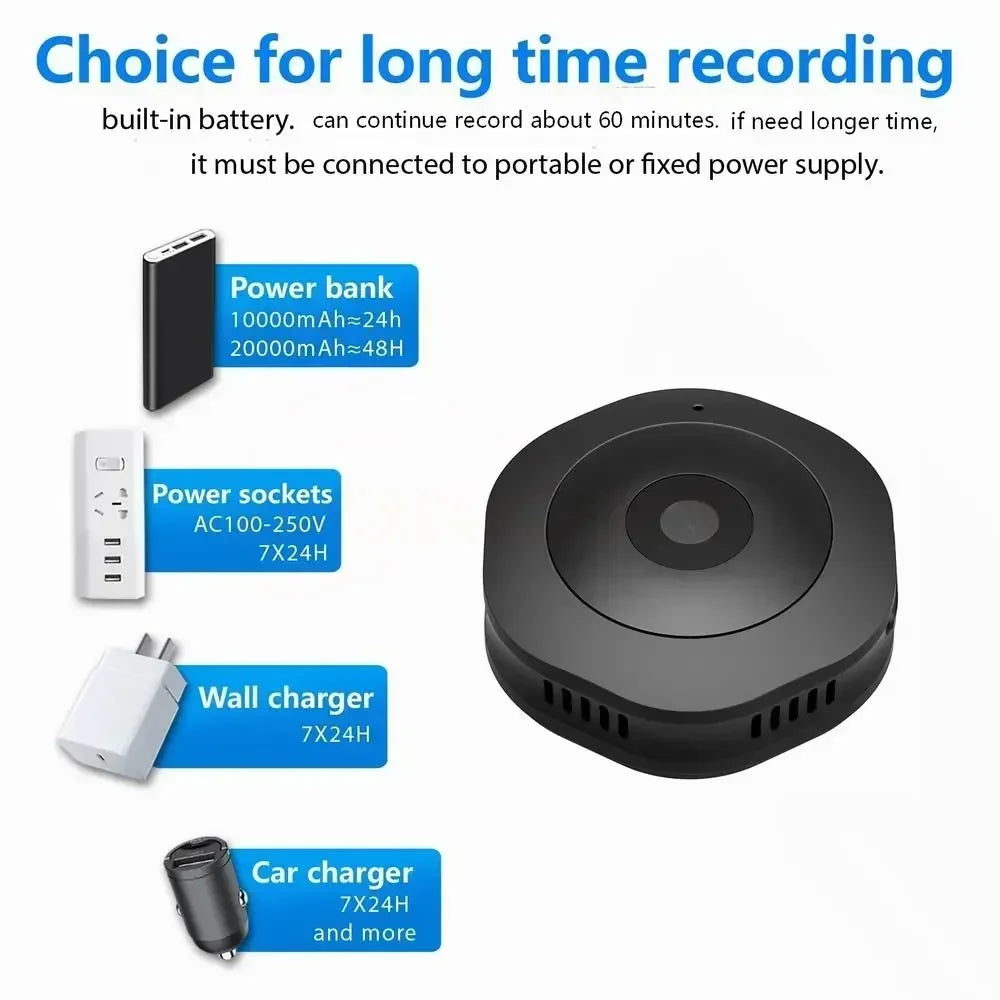 Compact 4K HD Mini Camera for Smart Home Security - Night Vision & Motion Detection
