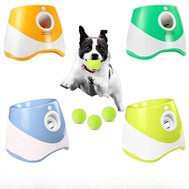 Automatic Dog Ball Launcher - Interactive Tennis Ball Throwing Machine with 3 Balls & USB Charging