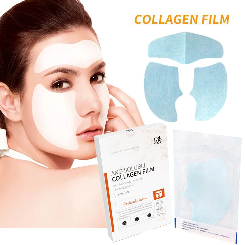 Pack of 5 Hydrolyzed Collagen Protein Gel Face Masks - Soluble Skin Care Treatment
