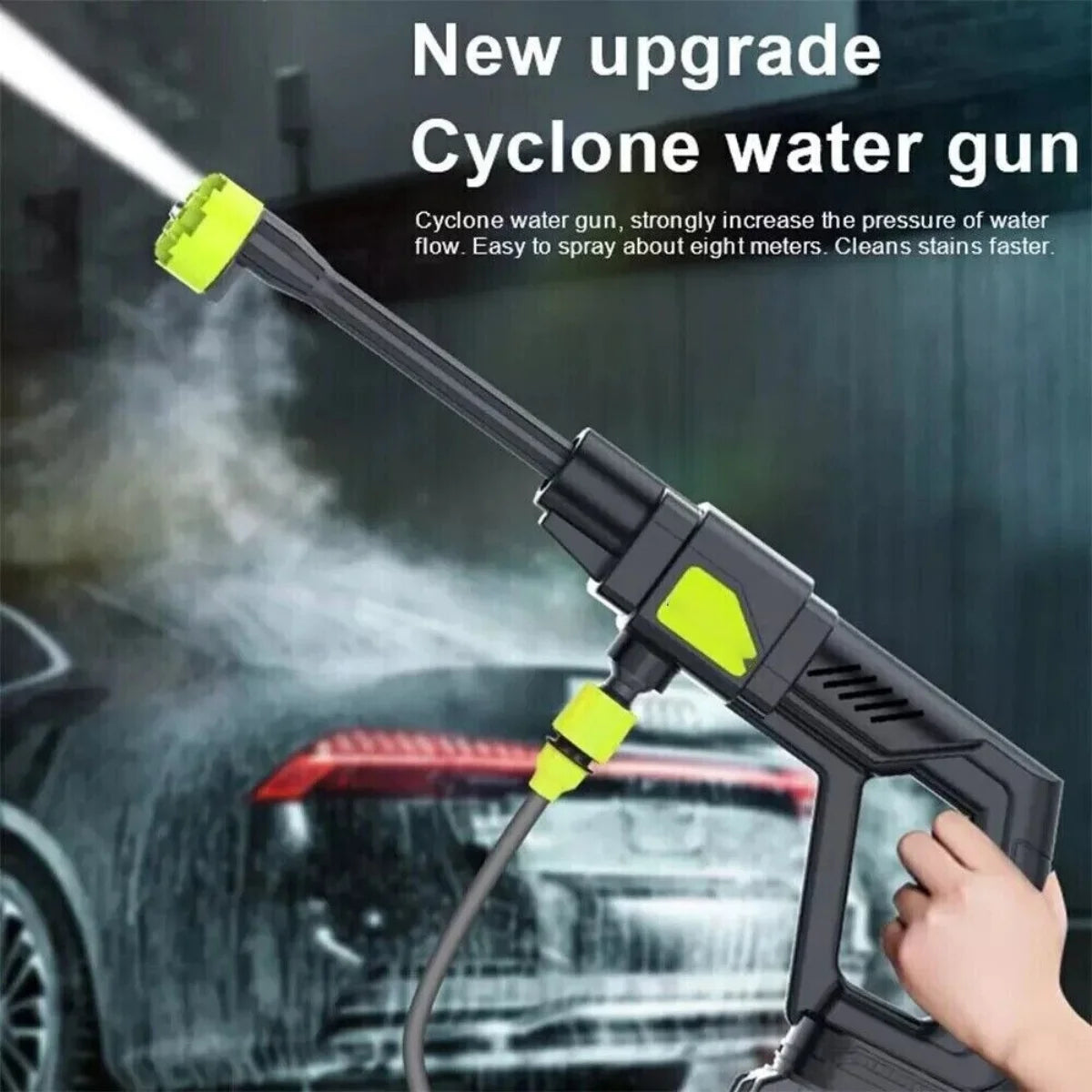 Portable High-Pressure Wireless Car Wash Gun with Dual Batteries