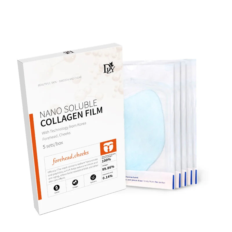 Pack of 5 Hydrolyzed Collagen Protein Gel Face Masks - Soluble Skin Care Treatment