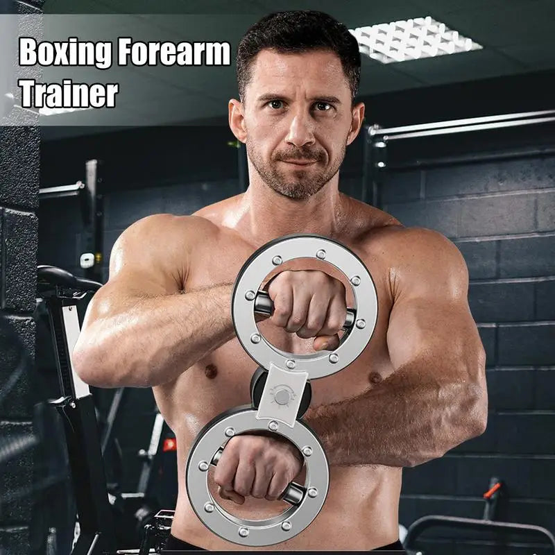 Ergonomic Stainless Steel Boxing Forearm Trainer - Hand Grip Arm Strengthener