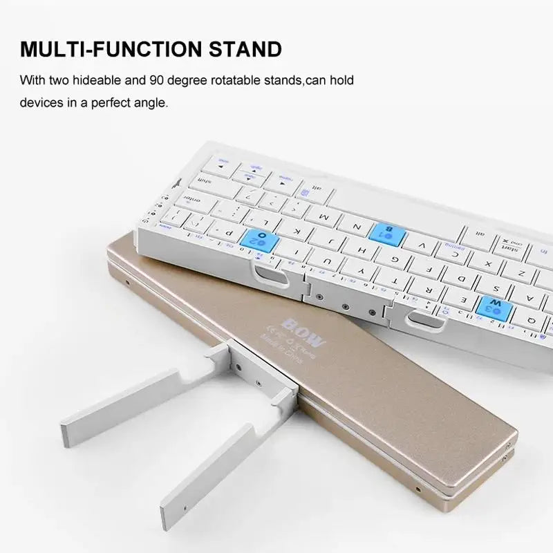 Compact B.O.W Mini Keyboard for Phones/Tablets - Slim, Lightweight, and Foldable