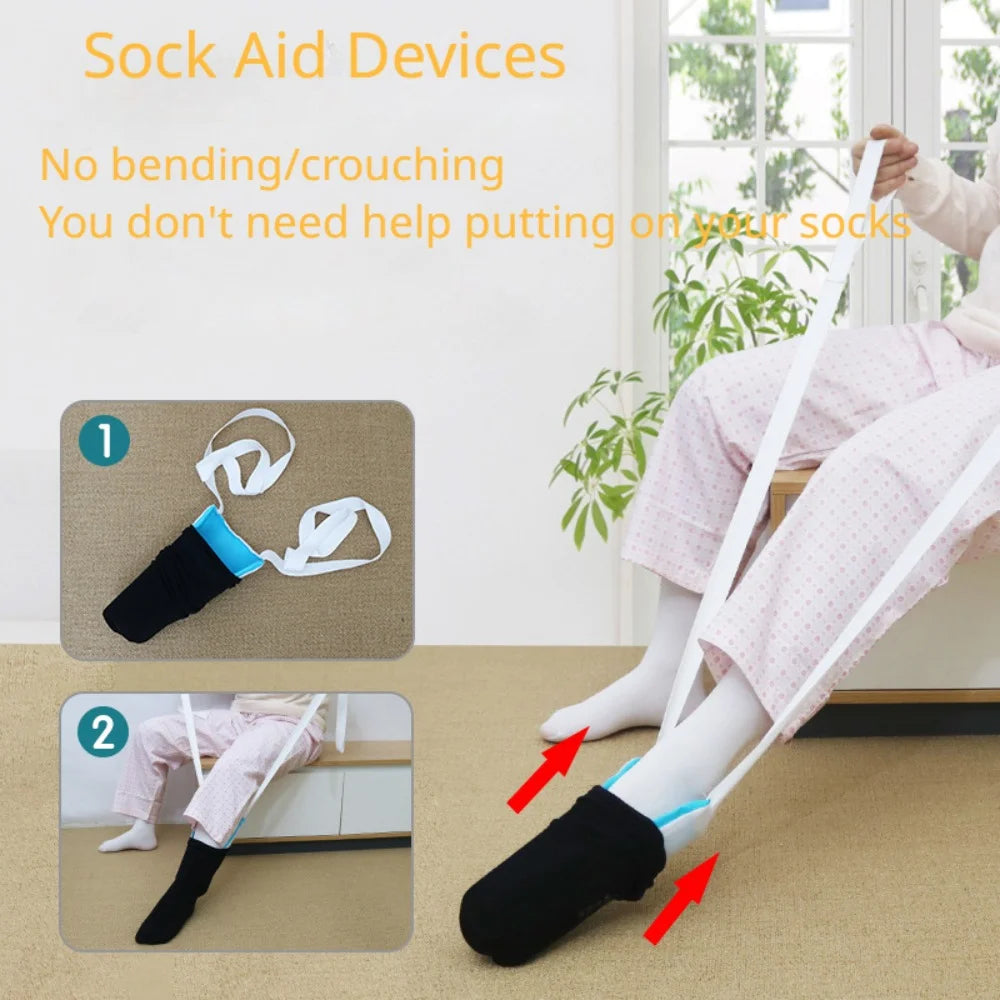 Easy-On Foot Brace Sock Aid Kit - Helper Tool for Elderly, Disabled, and Pregnant Individuals