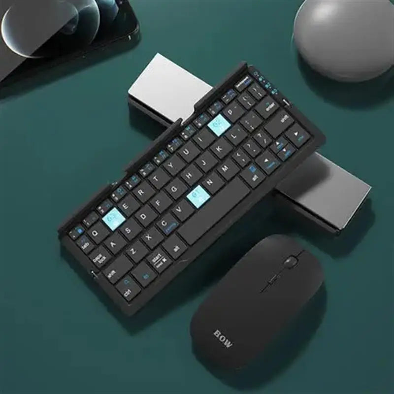 Compact B.O.W Mini Keyboard for Phones/Tablets - Slim, Lightweight, and Foldable