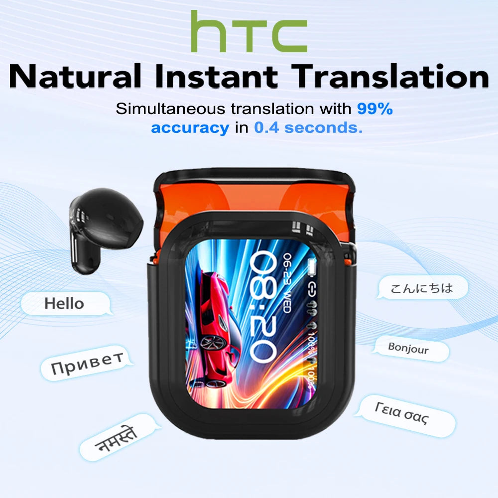 HTC NE20 Wireless Bluetooth 6.0 Translation Earphones - IPX4 Waterproof Headphones