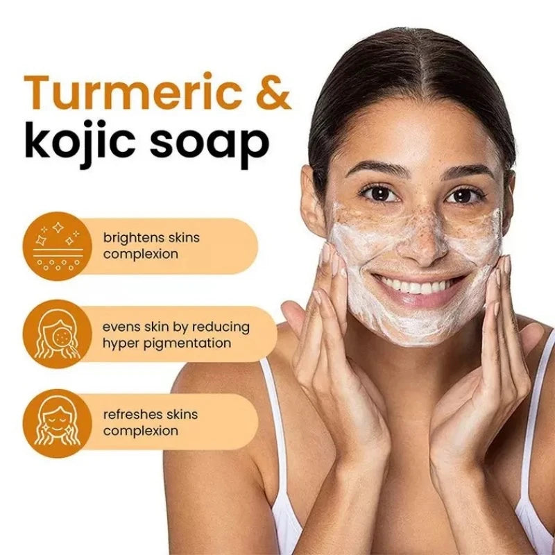 Illuminating Turmeric & Kojic Soap Bar for Face and Body -  Skin Lightening Formula