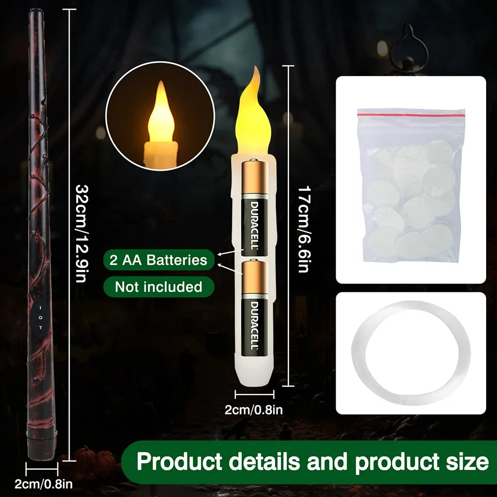 12/24-Pack LED Flameless Floating Candles with Magic Wand and Glittering Effect