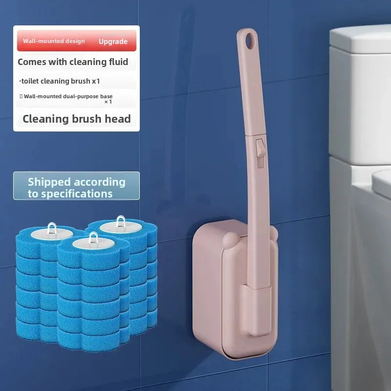 Eco-Friendly Disposable Cat Ear Toilet Brush - Wall-Mounted