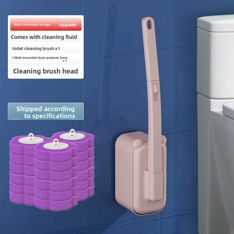 Eco-Friendly Disposable Cat Ear Toilet Brush - Wall-Mounted