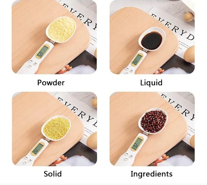 Digital Mini Spoon Scale - Electronic LCD Kitchen Scale for Measuring 0.1-500g Food Weight