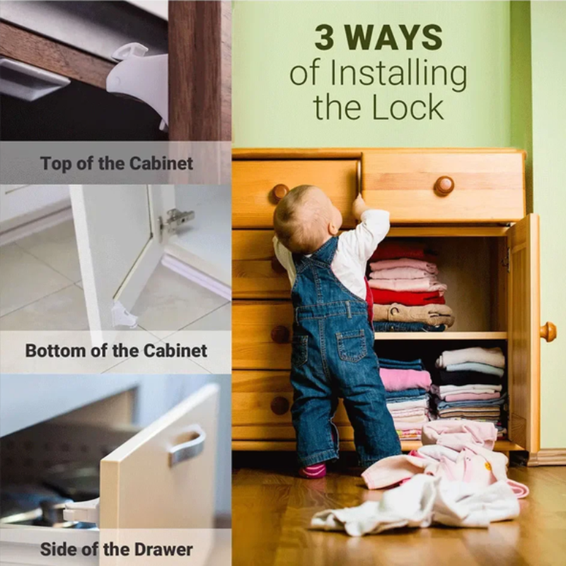 Invisible Magnetic Child Safety Lock - No Drilling or Screws Needed for Doors and Drawers