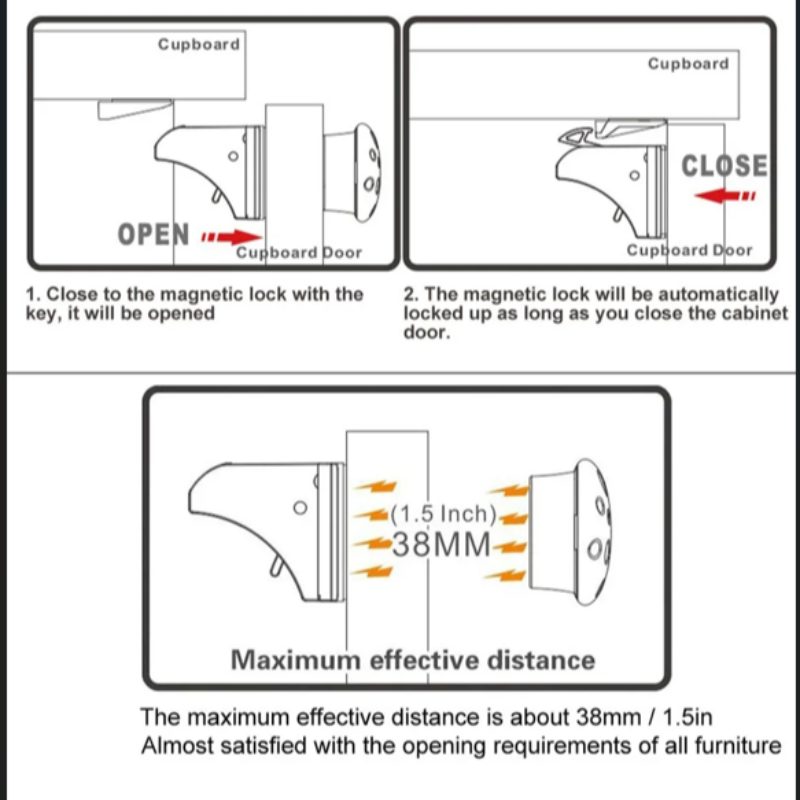 Invisible Magnetic Child Safety Lock - No Drilling or Screws Needed for Doors and Drawers