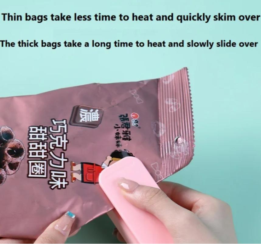 Mini Heat Sealer for Plastic Food Bags - Ideal for Snacks and Opened Food Items