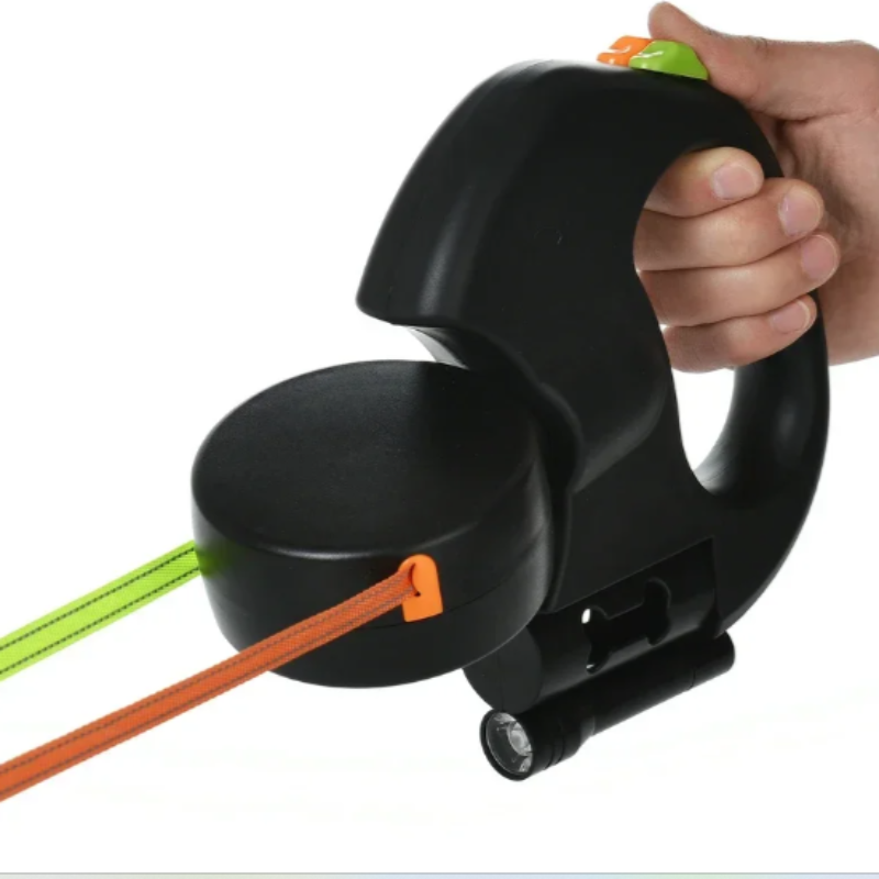 Dual Pet Retractable Dog Leash with LED Light