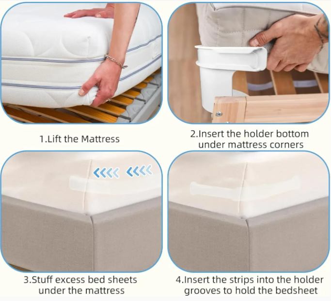 Invisible Bed Sheet Corner Tightening Clips