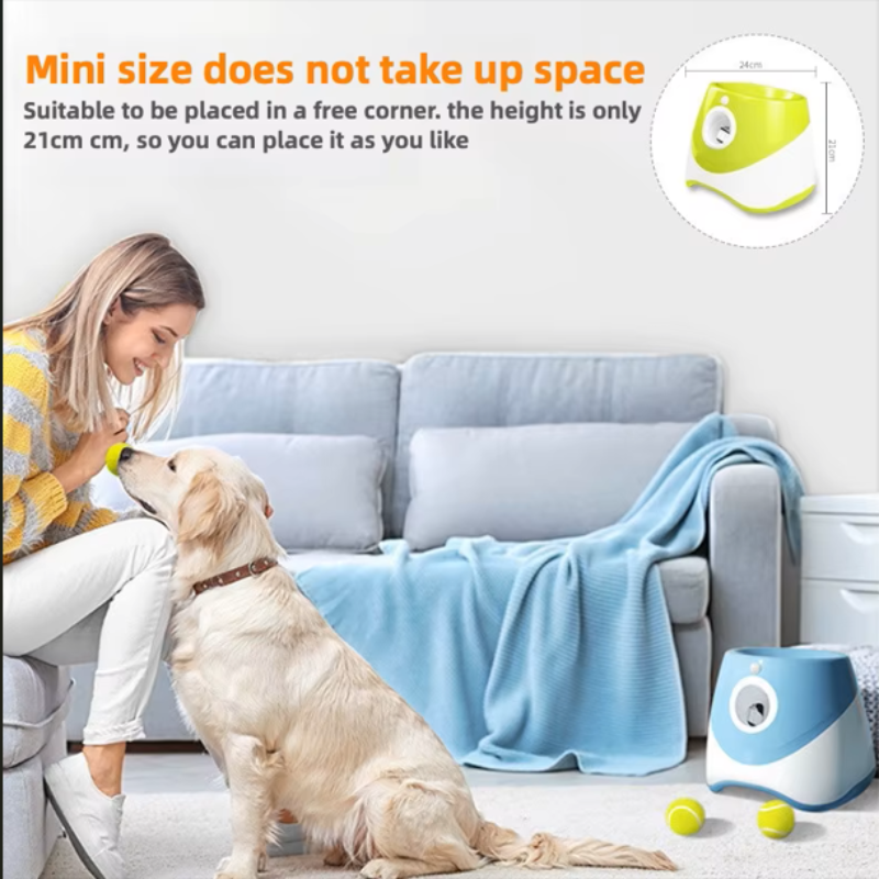 Automatic Dog Ball Launcher - Interactive Tennis Ball Throwing Machine with 3 Balls & USB Charging