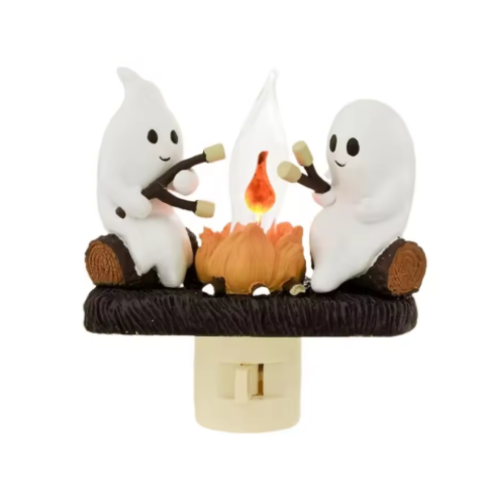 Ghostly Sparkling Campfire Night Light - EU, US, UK Plugs - Adorable Halloween Gift