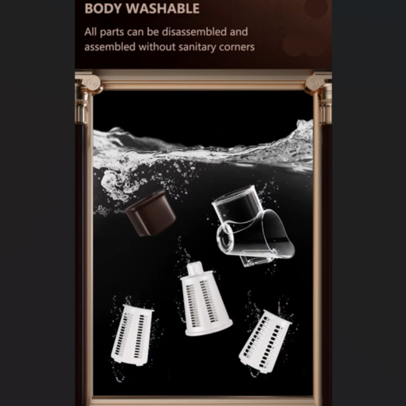 Versatile Kitchen Chopper & Rotary Cheese Grater - Manual Drum Grater, Food Processor