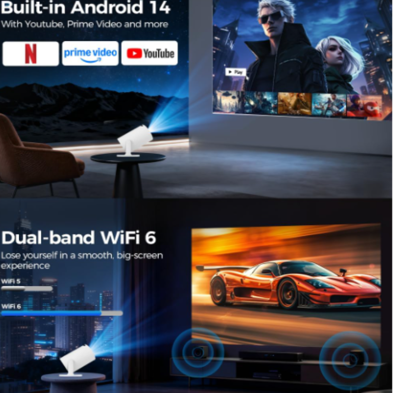 MAGCUBIC HY300 PRO 8K Android Projector - Perfect for Home Cinema & Outdoor Use