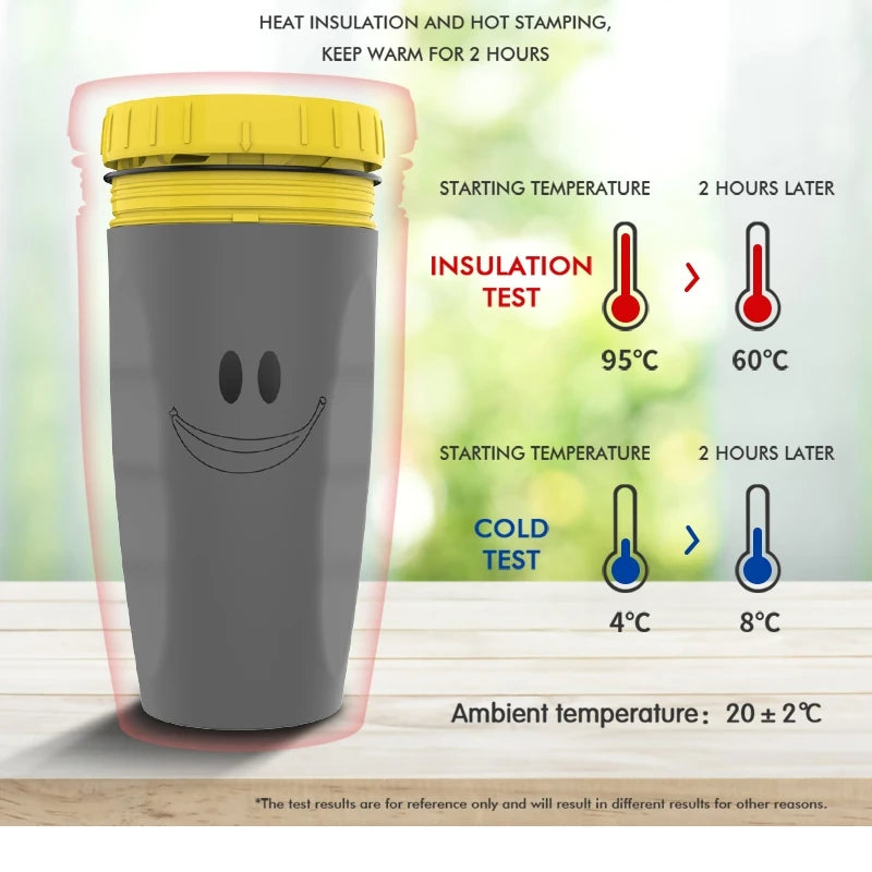 Creative Thermos Mug with Screw Lid and Straw - Portable Design