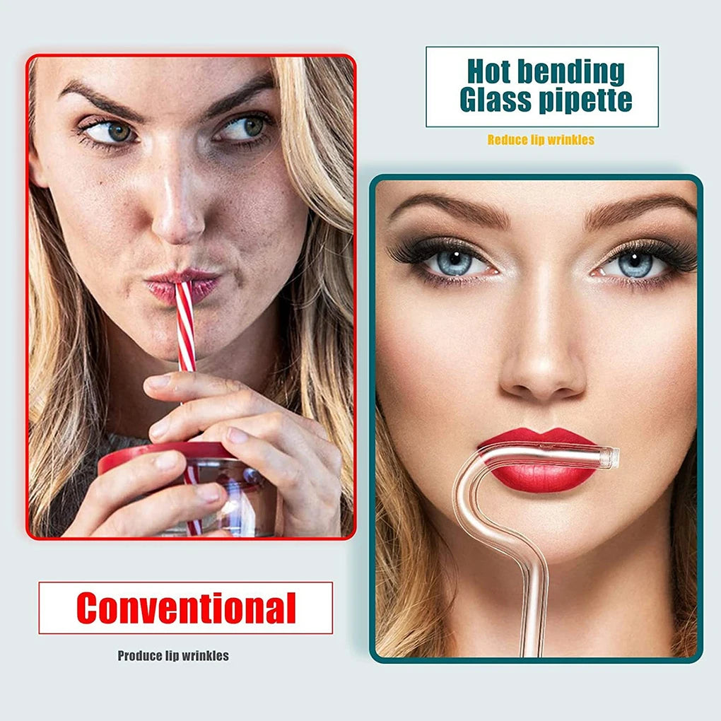 Reusable Flute-Style Anti-Wrinkle Drinking Straw - Lipstick Safe