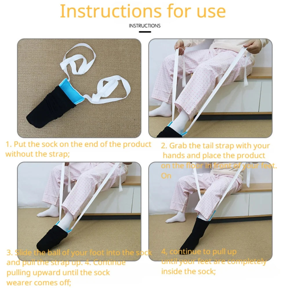 Easy-On Foot Brace Sock Aid Kit - Helper Tool for Elderly, Disabled, and Pregnant Individuals