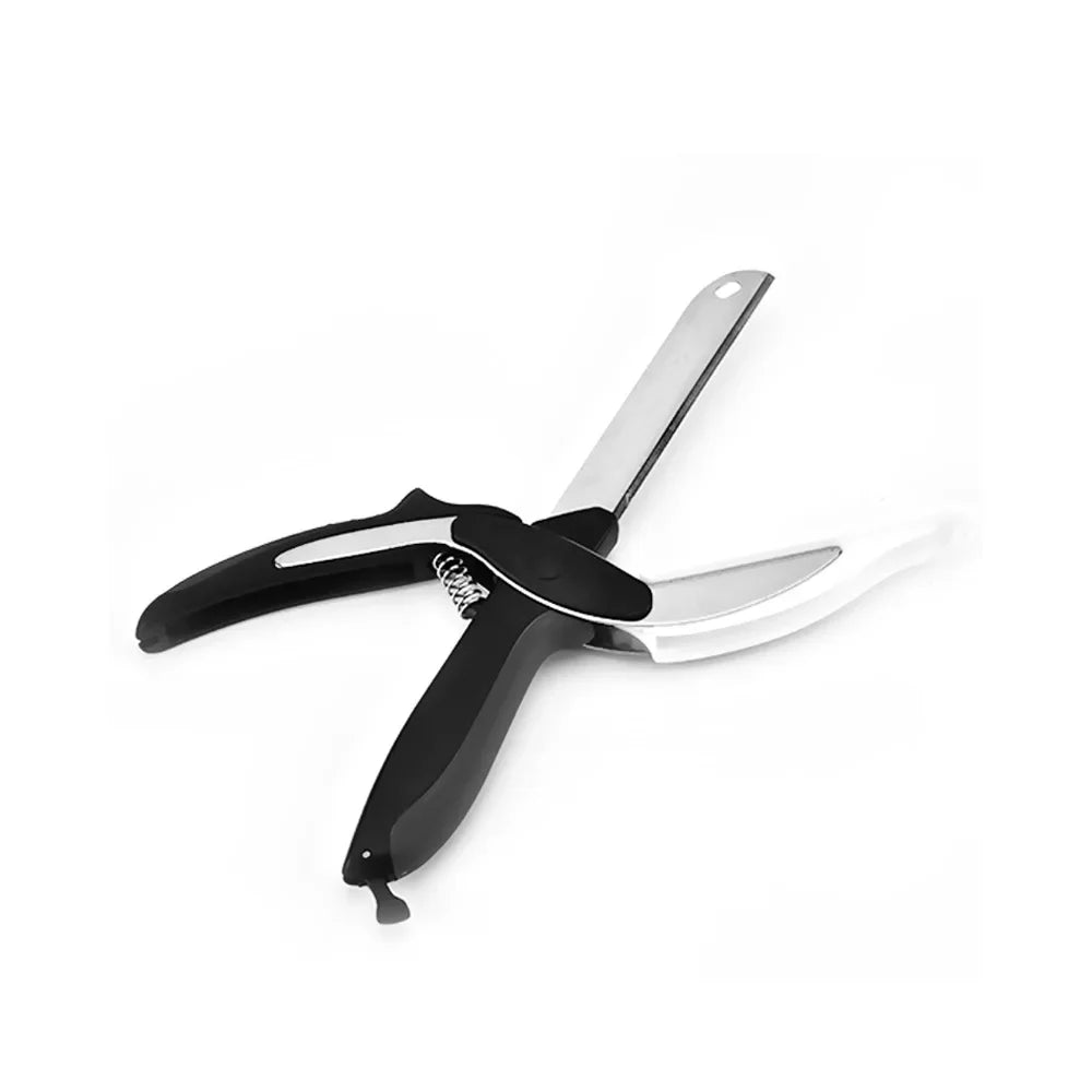 2-in-1 Stainless Steel Kitchen Scissors with Chopping Board - Multifunctional Tool for Fruits and Vegetables