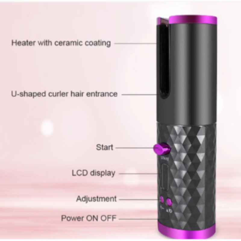 USB Rechargeable Portable Wireless Automatic Hair Curler with Anti-Scald Design