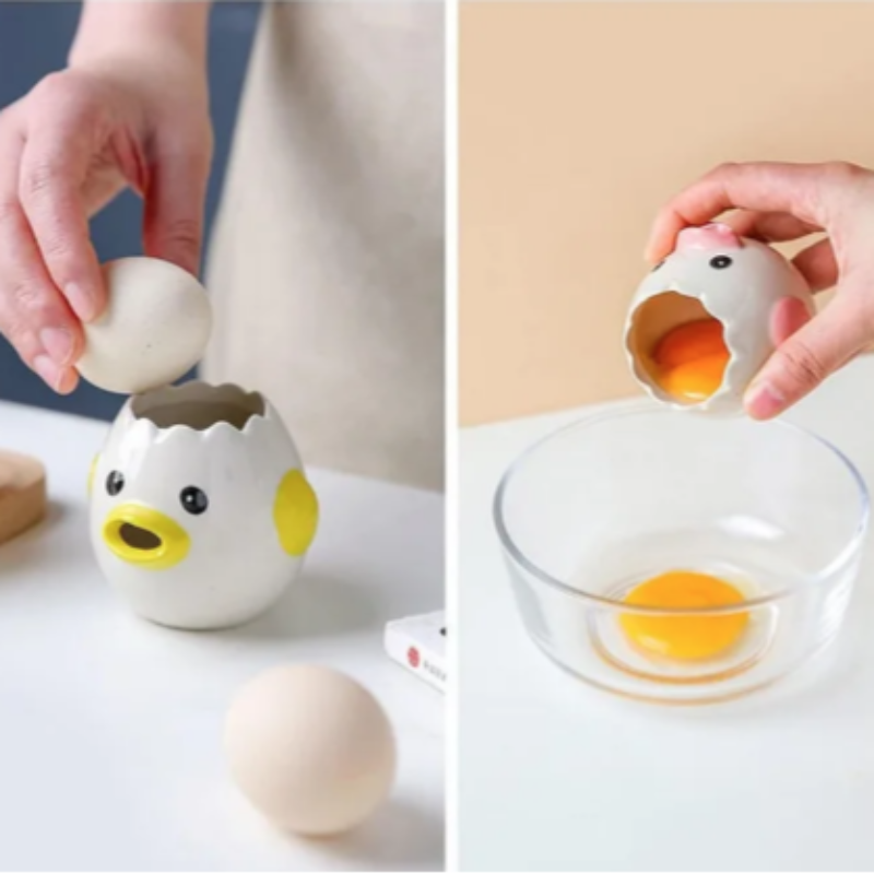 Chick Ceramic Egg Separator - Mini Tool for Effortless Egg White and Yolk Separation